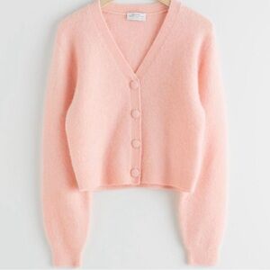 & other stories fuzzy knit cardigan